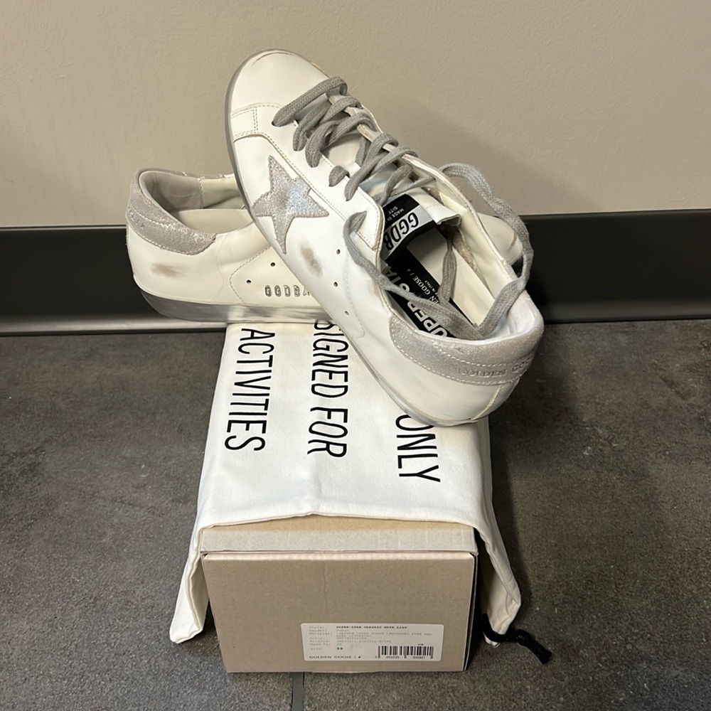 Golden Goose Women’s Superstar Sneakers White Silver